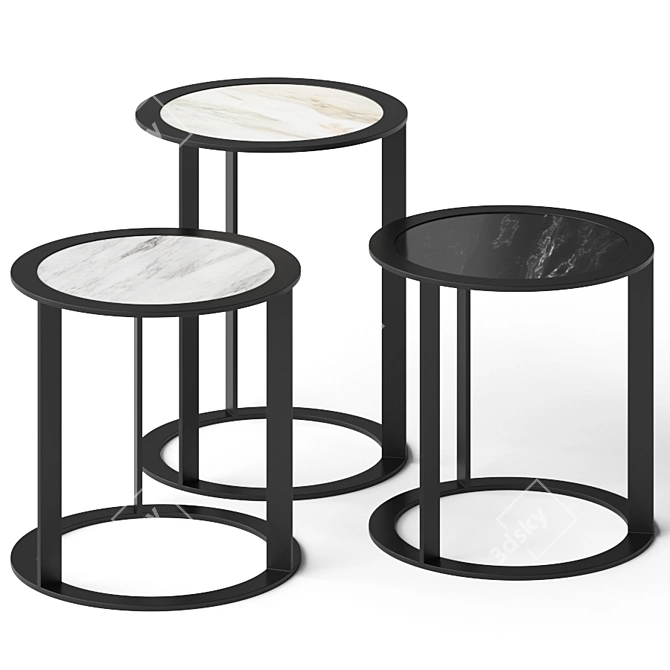 Jesse Scott Round Side Tables 3D model image 1