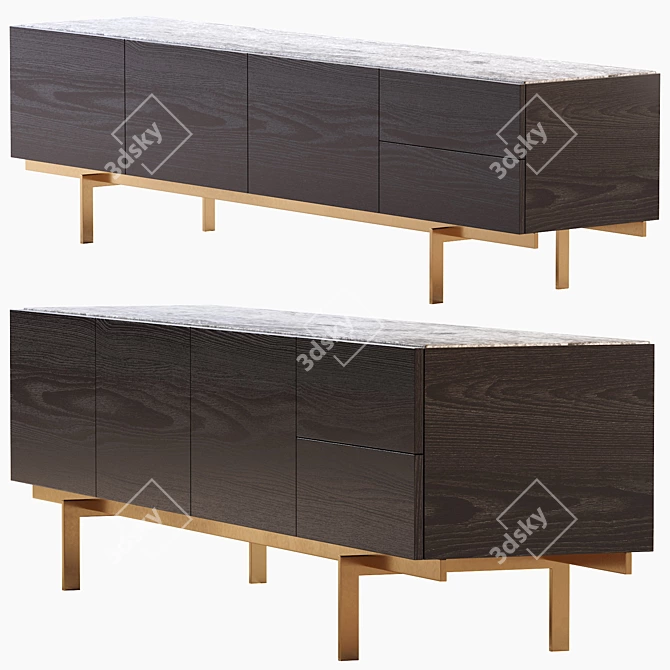 Modern Shoreline Sideboard: Stylish & Functional 3D model image 1