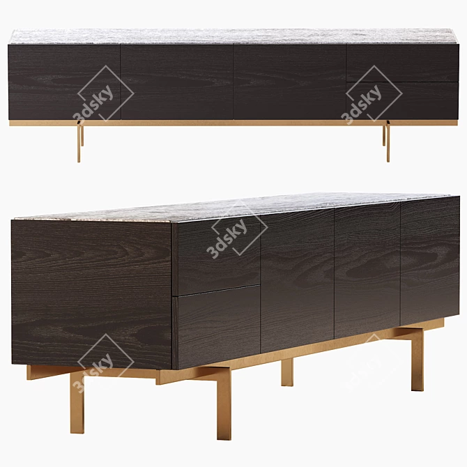 Modern Shoreline Sideboard: Stylish & Functional 3D model image 2