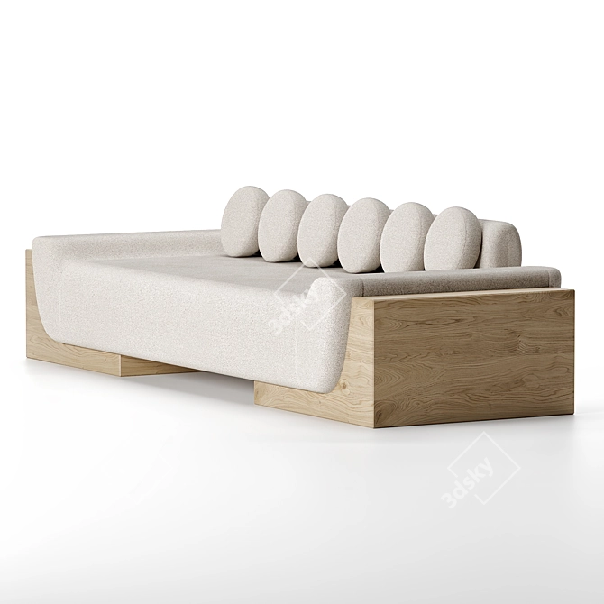 Athena Oak Boucle Sofa 3D model image 2