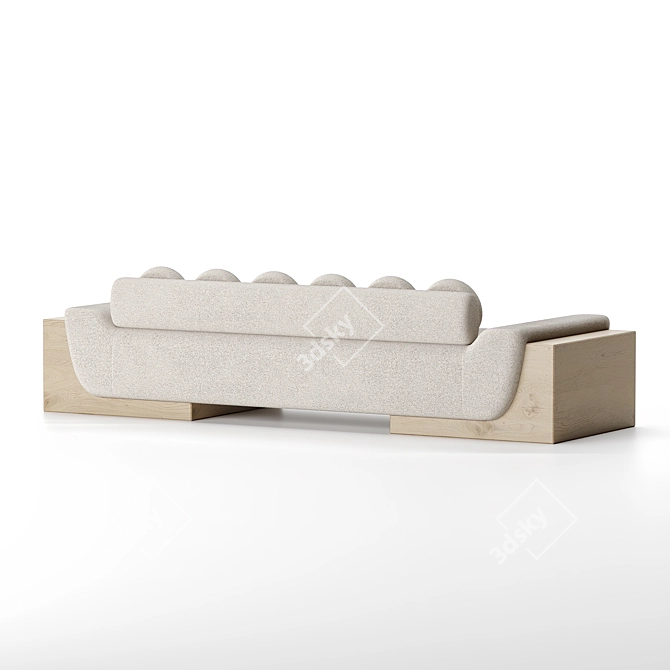 Athena Oak Boucle Sofa 3D model image 4