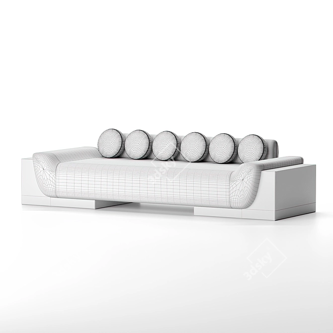 Athena Oak Boucle Sofa 3D model image 5