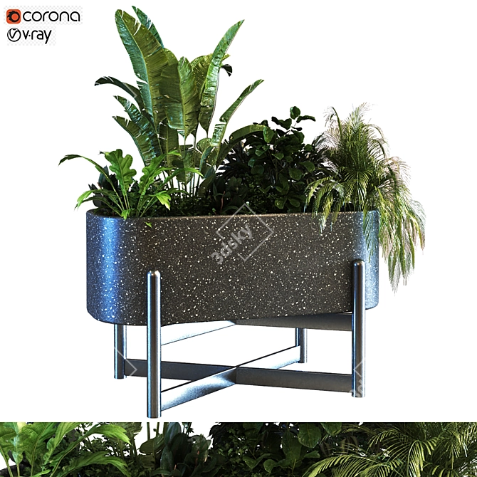 Elegant Plant Box Set 062 3D model image 1