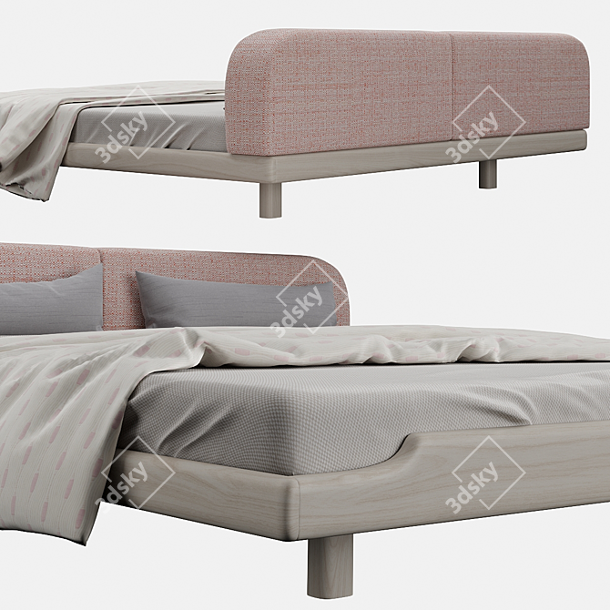 Elegant Eclair Bed by Zeitraum 3D model image 2