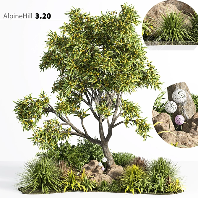 Alpine Hill 3D Model - High-Quality 3Ds Max Compatible 3D model image 1