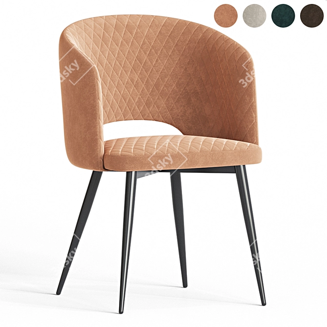 Elegant Basel Dining Chair 3D model image 1