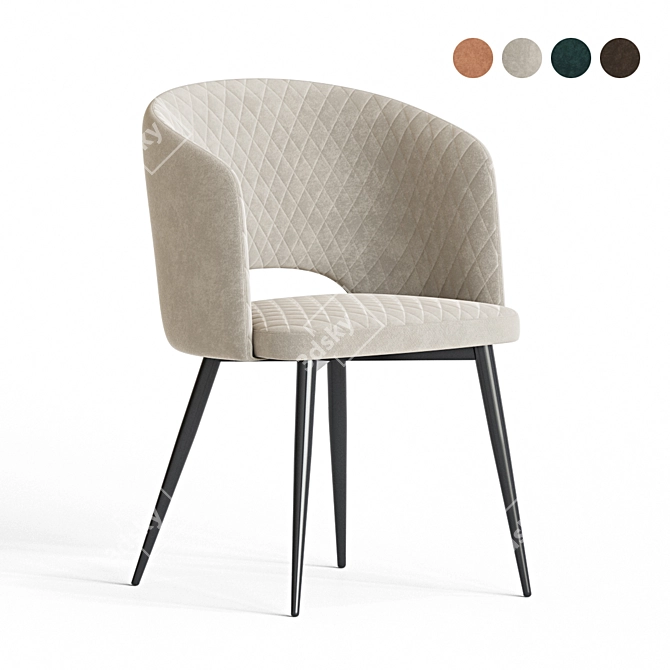 Elegant Basel Dining Chair 3D model image 2