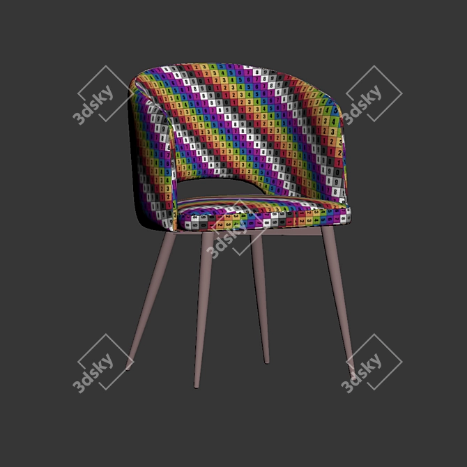 Elegant Basel Dining Chair 3D model image 5