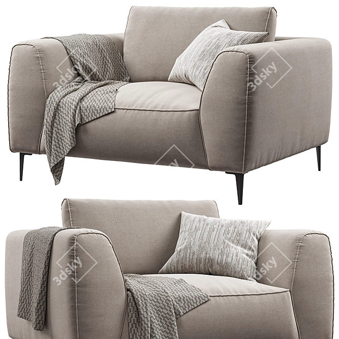 Chateau dAx Dudy: Stylish Fabric Sofas 3D model image 1