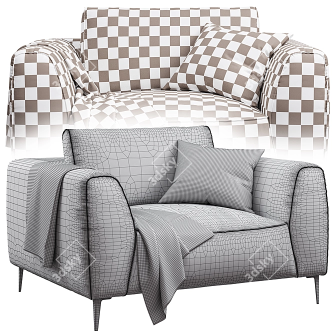 Chateau dAx Dudy: Stylish Fabric Sofas 3D model image 7