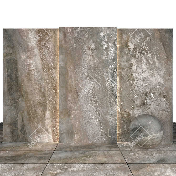 Luxury Travertine Slabs & Floor Tiles 3D model image 1