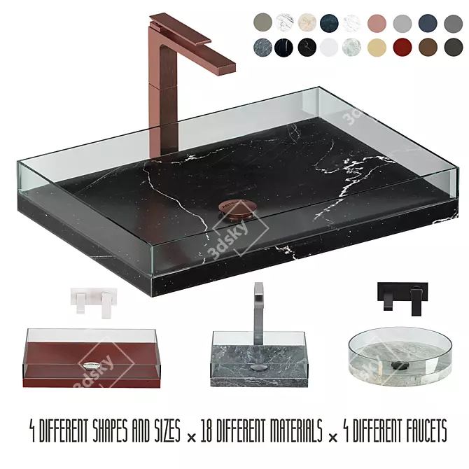 Luxury Crystal Washbasin: Artelinea Design 3D model image 1