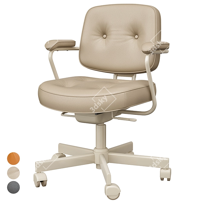 Ergonomic Grann Beige Office Chair 3D model image 8