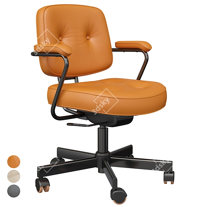 Ergonomic Grann Beige Office Chair 3D model image 10