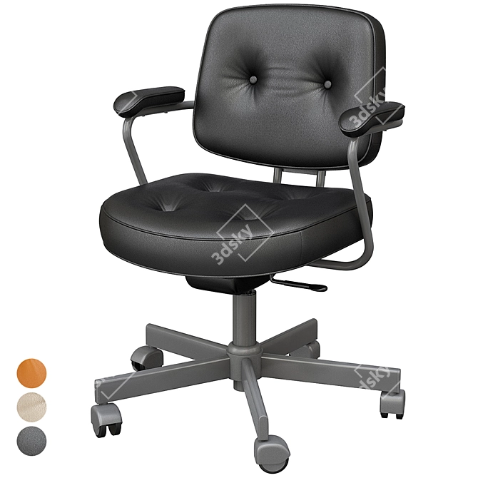 Ergonomic Grann Beige Office Chair 3D model image 12