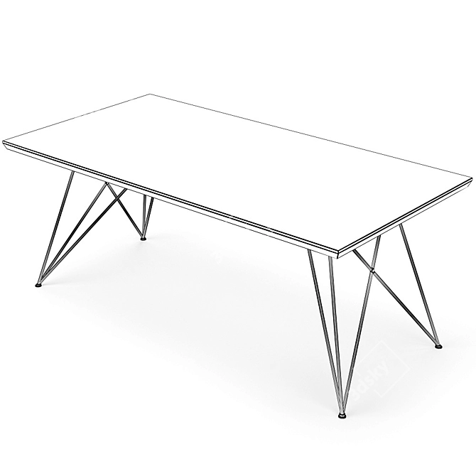 Modern Dining Table Set 3D model image 6