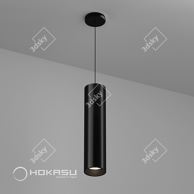 HOKASU Tube Hang Pendant: Sleek and Comfortable Lighting 3D model image 1