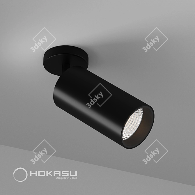 Sleek Surface Mount Lamp HOKASU Tube ON 3D model image 1