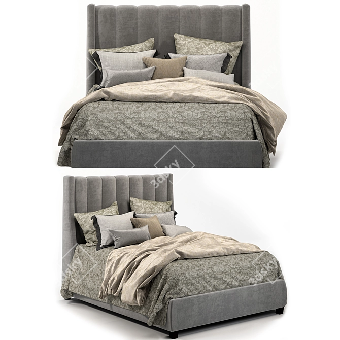 Elegant Hayworth Bed: Stylish and Luxurious 3D model image 1