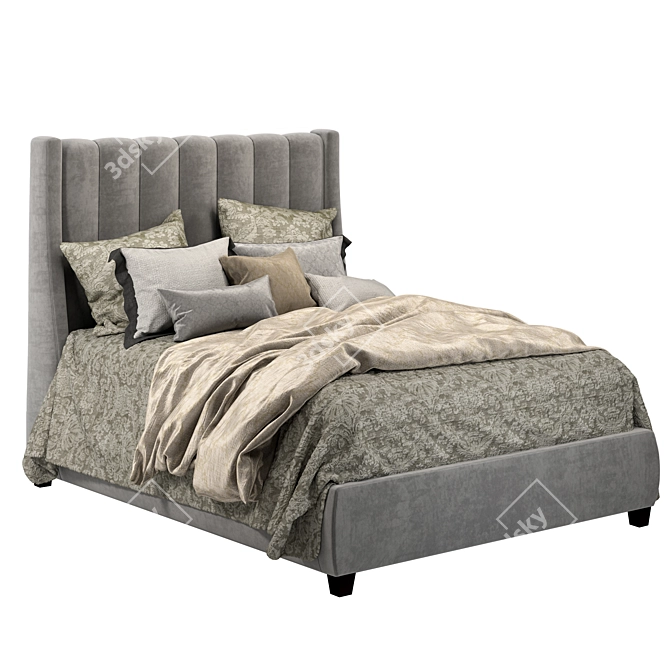 Elegant Hayworth Bed: Stylish and Luxurious 3D model image 6