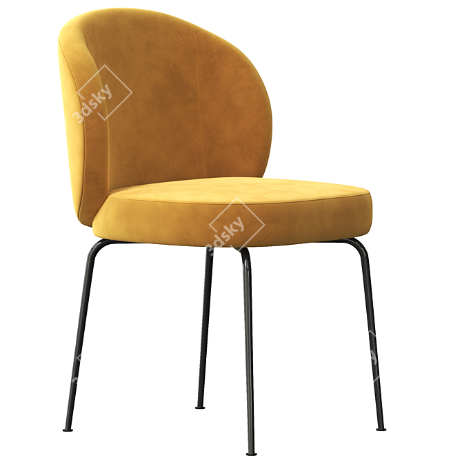 Elegant Upholstered Dining Chair 3D model image 1