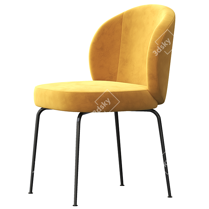 Elegant Upholstered Dining Chair 3D model image 3