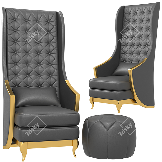 Sultan Upholstered Armchair 3D model image 1