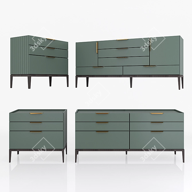 Modern Metropolitan Chest Set 3D model image 1