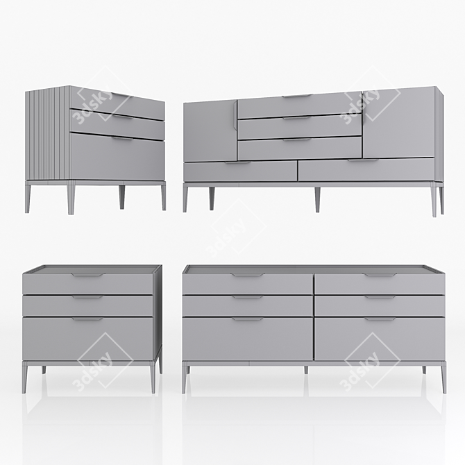 Modern Metropolitan Chest Set 3D model image 2