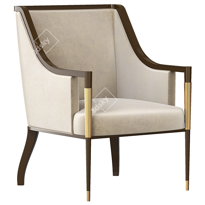 Elegant Signature Dining Arm Chair 3D model image 1