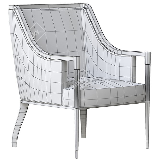 Elegant Signature Dining Arm Chair 3D model image 5