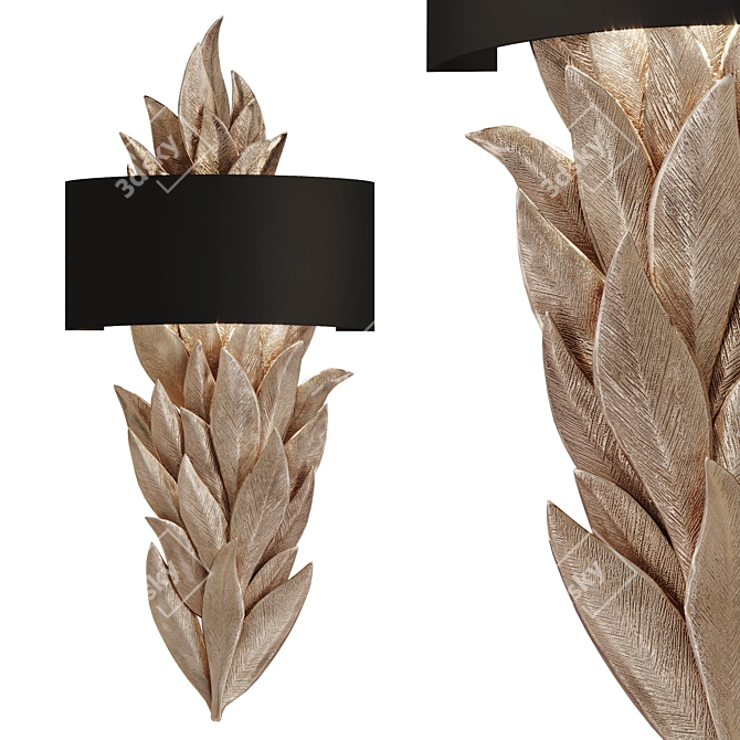 Elegant Leaf Wall Lamp 3D model image 1