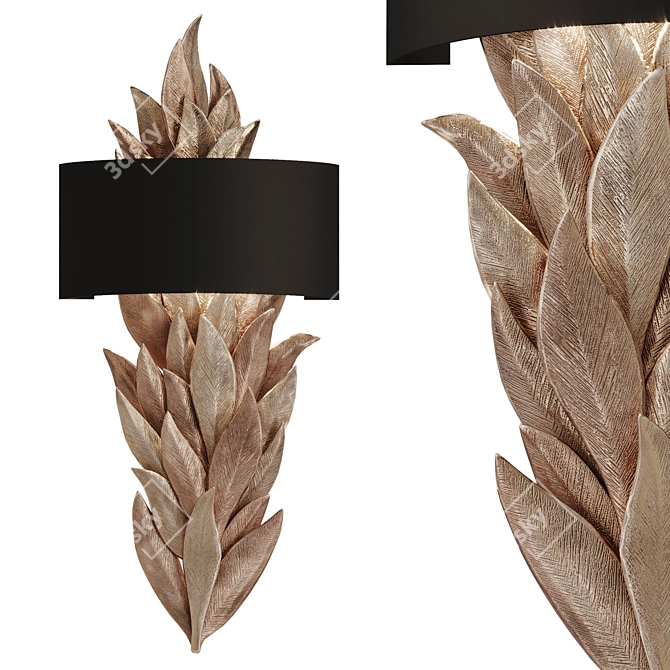 Elegant Leaf Wall Lamp 3D model image 2