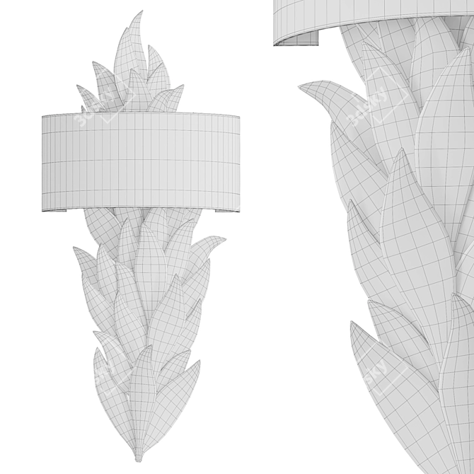 Elegant Leaf Wall Lamp 3D model image 5