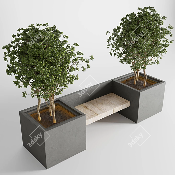 Versatile 3D Plant Bench 3D model image 1