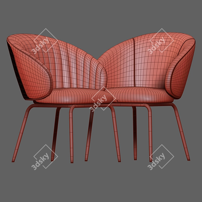 Montbel Lily Dining Chair 3D model image 4