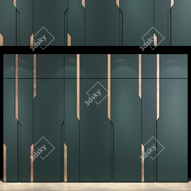  Stylish Wood Wardrobe 31 3D model image 1