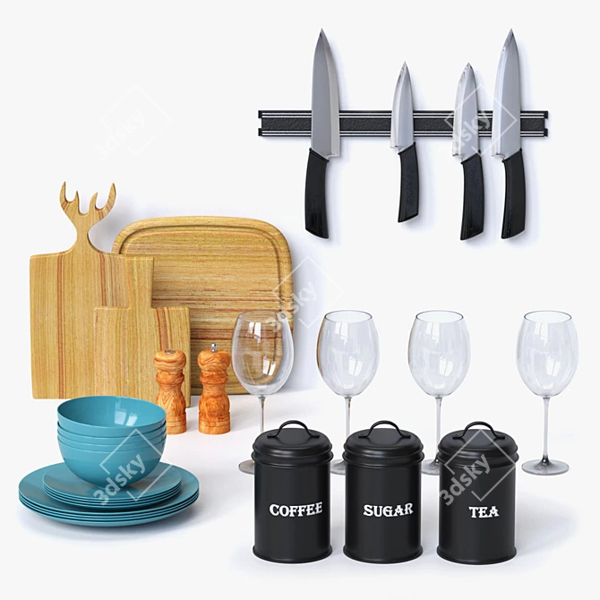 Premium Kitchen Set: Elegant and Versatile 3D model image 4