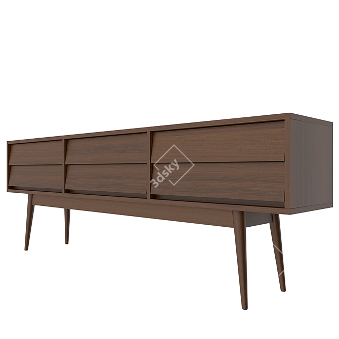 Elegant Vintage Sideboard 3D model image 3