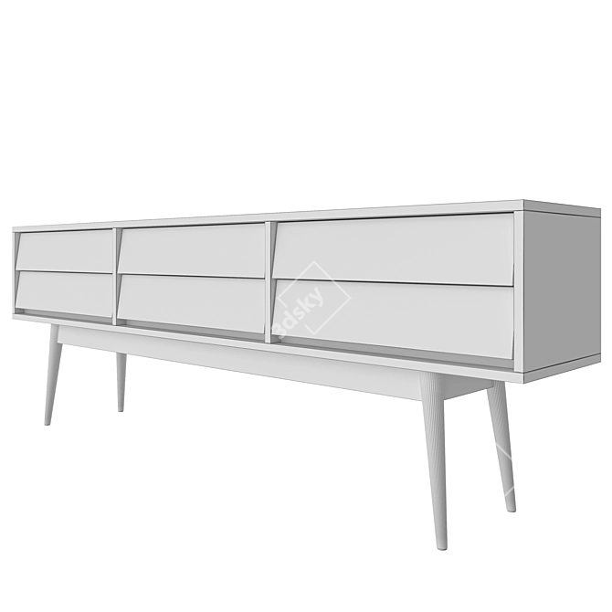 Elegant Vintage Sideboard 3D model image 7