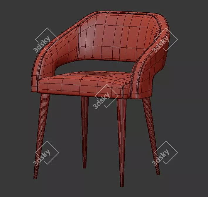 Ines Nubuck Chair: Elegant and Compact 3D model image 3