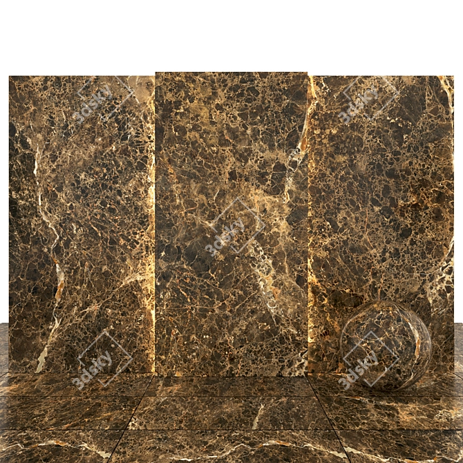 Emperador Brown Marble Collection | High-Quality Textures & Multiple Tile Sizes 3D model image 1
