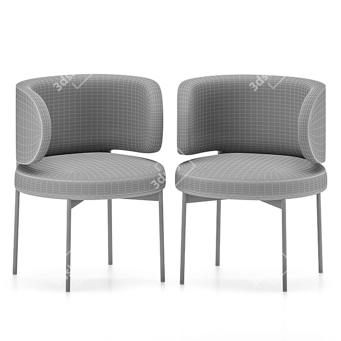 Sophisticated Akiko Chair by Gallotti & Radice 3D model image 2