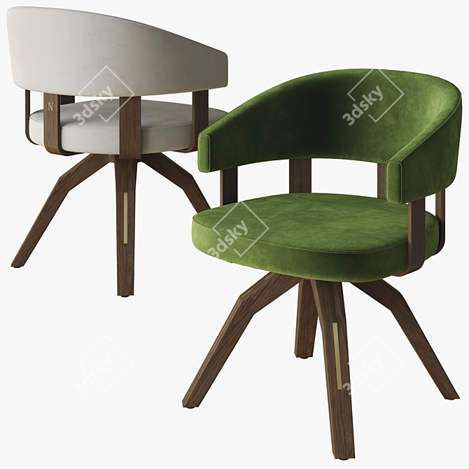 Natuzzi Valle Chair: Elegant and Comfortable 3D model image 3