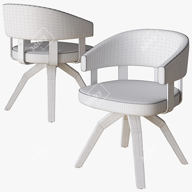 Natuzzi Valle Chair: Elegant and Comfortable 3D model image 4