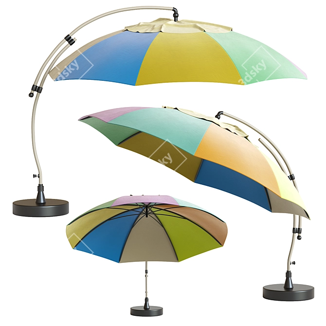 360º Swivel, Reclining Sun Umbrella 3D model image 1