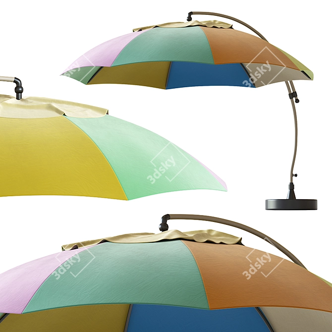 360º Swivel, Reclining Sun Umbrella 3D model image 2