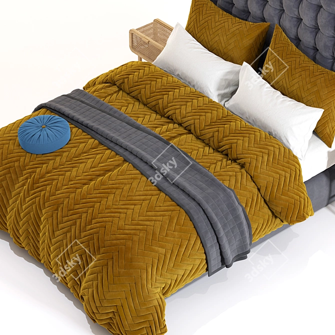 Sleek templewebster Bed: High Quality, Unwrapped Design 3D model image 4