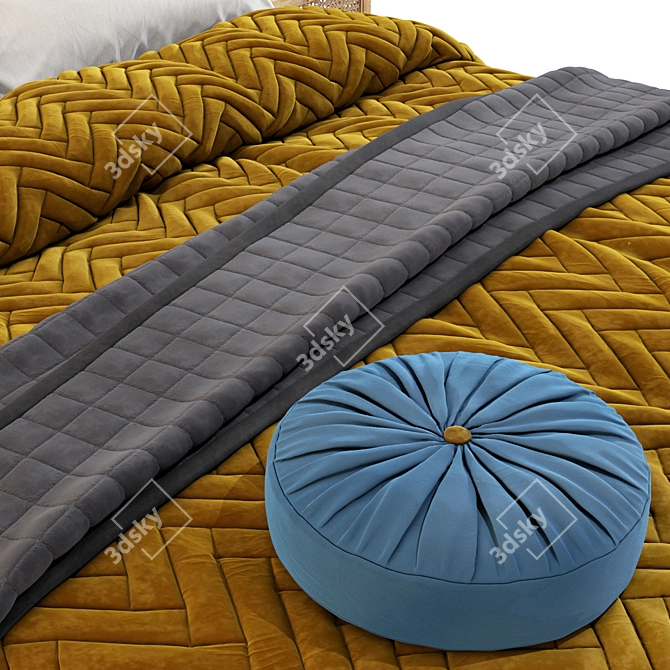 Sleek templewebster Bed: High Quality, Unwrapped Design 3D model image 5