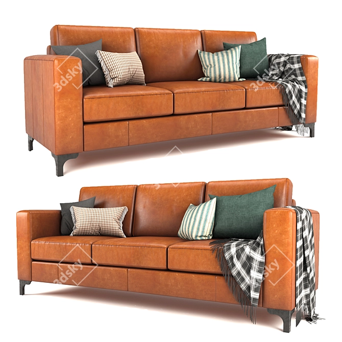 Luxury Leather Sofa: HomeVance Casero 3D model image 1